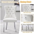 thumbnail image 6 of 5-Piece 70" Glass Dining Table Set, Tempered Glass Top with OC Shape Frame & Stainless Steel Base, 4 Velvet Chairs with Stainless Steel Legs, 6 of 7