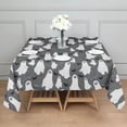 thumbnail image 3 of Halloween Ghosts Bats and Eyes Square Tablecloth,Waterproof Square Table Cover,Wipeable Spillproof Washable Table Cover for Home Kitchen Party Decor 60"x60"(152x152cm), 3 of 6