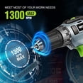 thumbnail image 6 of WORKPRO 20V Cordless Drill Driver Kit, 3/8'' Keyless Chuck, 2.0 Ah Li-ion Battery, 1 Hour Fast Charger and 11-inch Green Storage Bag Included, 6 of 7