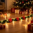 thumbnail image 6 of Christmas Artificial Pine Garland with Lights, Hanging Wreath with Realistic Branches, Indoor Outdoor Xmas Decor for Front Door,Mantel,Stair Handrail, 6 of 8