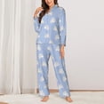 thumbnail image 2 of Kdxio Cute Poodle Dog Women's Pajama Sets Long Sleeve Button Down Sleepwear Nightwear Soft Pjs Lounge Sets-X-Large, 2 of 7