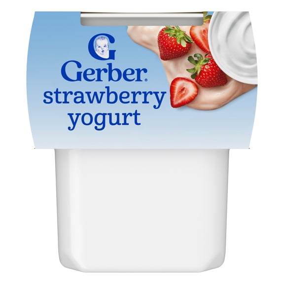 Gerber Yogurt Blends Stage 3 Baby Snacks Strawberry, 4 oz Tubs (Pack of 2)