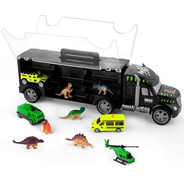 Gifts2U Dinosaur Transport Car Carrier Truck Toy with 6 Dinos 3 