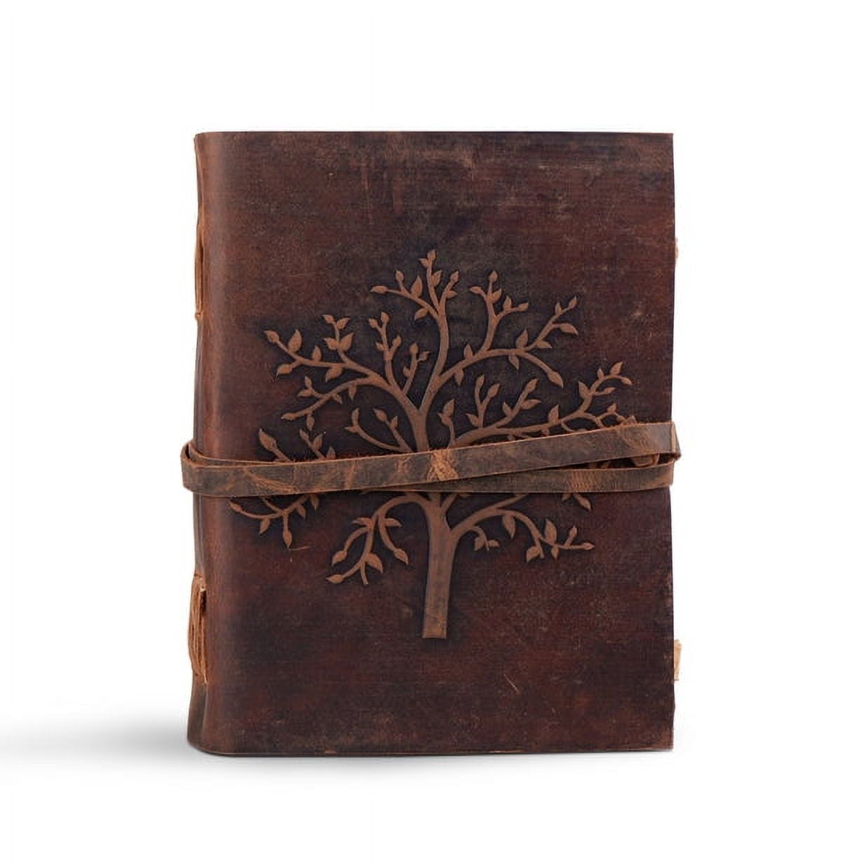 Leather Journal Tree of Life-Leather Journal Antique Paper-Embossed Tree Leather Sketchbook - For Drawing Sketching and Writing 100 Sheets/200(counting both sides)