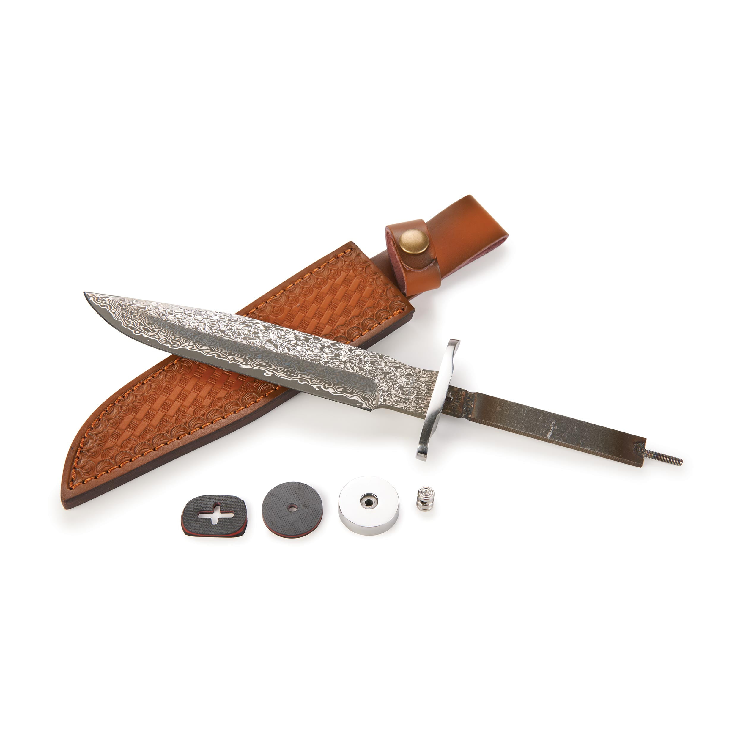 Sarge Honor Damascus Fixed Blade Knife for Hunting and Fishing 12" Unfinished Kit