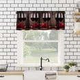 thumbnail image 2 of Love Rose Wine Kitchen Curtains Valance, Red Rose Flower Wine Glass Valentine''s Day Couple Rod Pocket Window Valance, for Bedroom Living Room Kitchen Cafe 1 Panels W54xL18in, 2 of 4