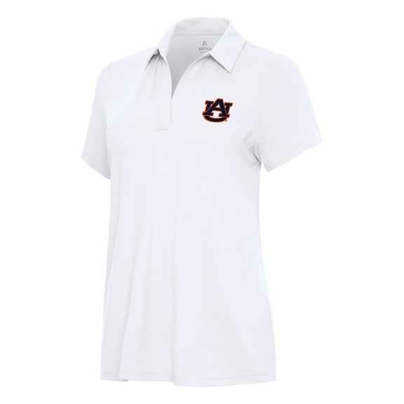 Women's Antigua White Auburn Tigers Era V-Neck Polo