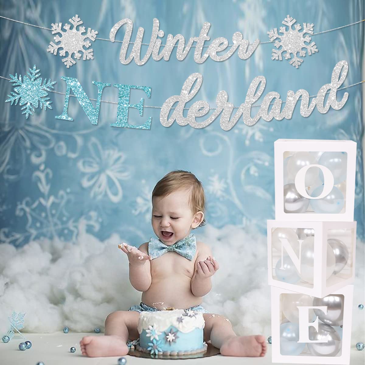 50Pcs Winter Onederland 1st Birthday Balloons – Pink, Silver & Snowflake Balloons For Baby Girl’s Winter Party