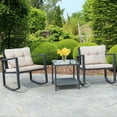 thumbnail image 2 of Patiojoy 3 PCS Patio Rattan Wicker Chaise Chair Table Set Outdoor Rattan Furniture, 2 of 7