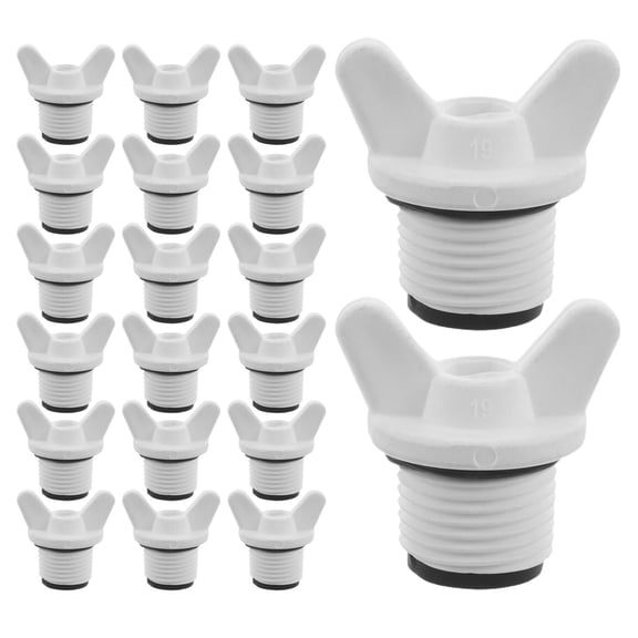 BESTYASH 30Pcs Leak Proof White Plastic Hose End Cap with Threaded Design for Garden Pipe Sealing
