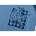 thumbnail image 3 of Beezizac Pajamas for Boys Blue Plaid Dinosaur Short Sleeve & Pants 2-Piece Comfortable PJ Set Kid Jammies Size 12, 3 of 7