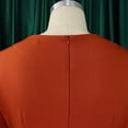 thumbnail image 6 of AURA Plus Size Belted Pencil Midi Dress Large Lapel Collar High Waist 3 4 Sleeve Elegant Office Dress with Zipper, 6 of 10