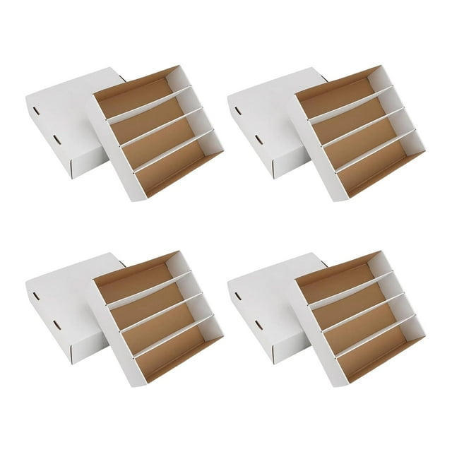Bunblic Étui de Cartes, Support de Cartes, Organisation Robuste de Collection avec Séparateurs, Boîte de Rangement de Cartes de Jeu Protectrice, Organisateur, 4 Compartiments