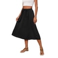 thumbnail image 3 of Fantaslook Womens Midi Skirts Elastic High Waist Skirt Flowy Trendy Skirts with Pockets, 3 of 9