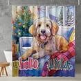 thumbnail image 2 of Watercolor Hello Winter Goldendoodle Chill Christmas Welcome Shower Curtain Doodle Dog Lover Gifts Idea Waterproof Bathroom Bathtub Curtain - 00016, 2 of 5