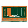 thumbnail image 1 of NCAA Miami Hurricanes Flag with Grommets - 3 x 5 ft., 1 of 1