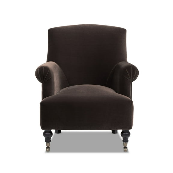 Jennifer Taylor Home Eloise 30" Pleated Sock Arm Accent Armchair, Deep Brown Performance Velvet