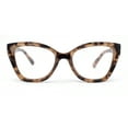 thumbnail image 3 of Womens Classy Oversized Thick Plastic Cat Eye Reading Glasses Tortoise +1.00, 3 of 4