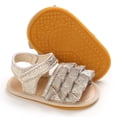 thumbnail image 3 of Uccdo Newborn Baby Girls Sequins Sandals Infants Prewalker First Walkers Flats Shoes 0-18M, 3 of 8