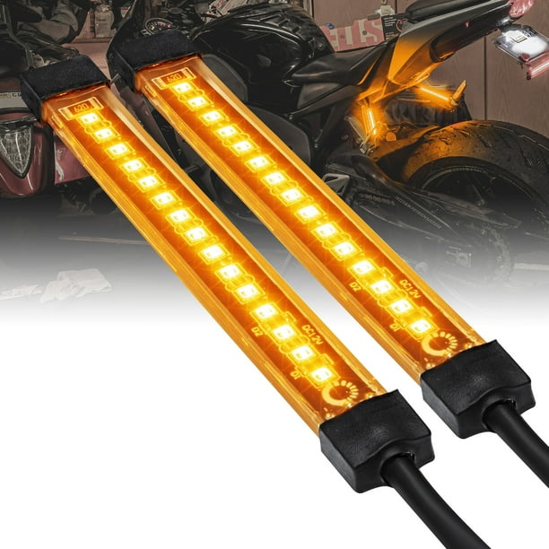 2pc 5" Amber LED Motorcycle Running & Turn Signal Tail Light Strip Kit