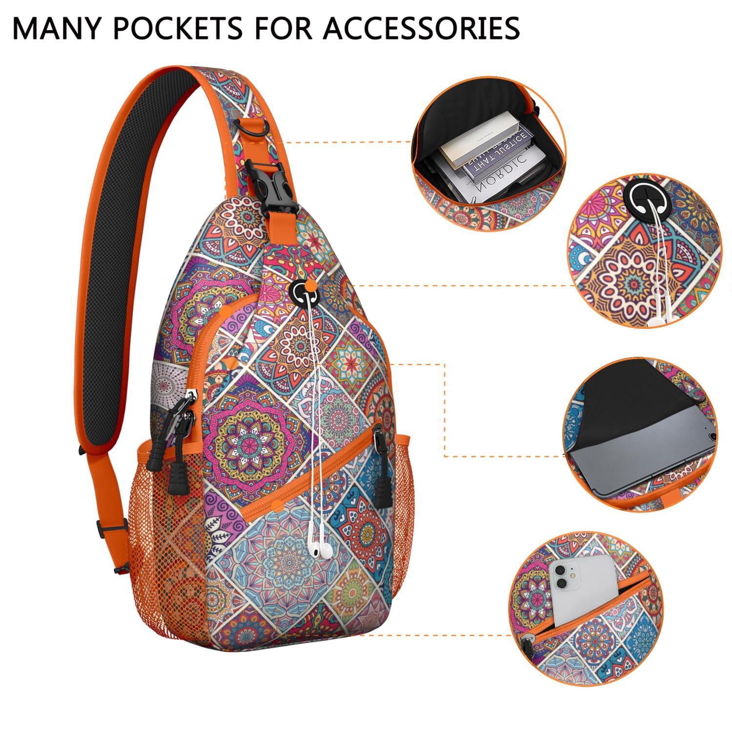 Rustic Home Decor Inspired Sling Bag Spacious Chest Bag for Commuters Artistic & Versatile