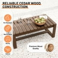 thumbnail image 6 of INTER HUT 2 Piece Cedar Patio Conversation sets, Modern Solid Wood 3-seater Sofa Couch with Cushion and Coffee Table, for Garden, Backyard, Red, 6 of 8