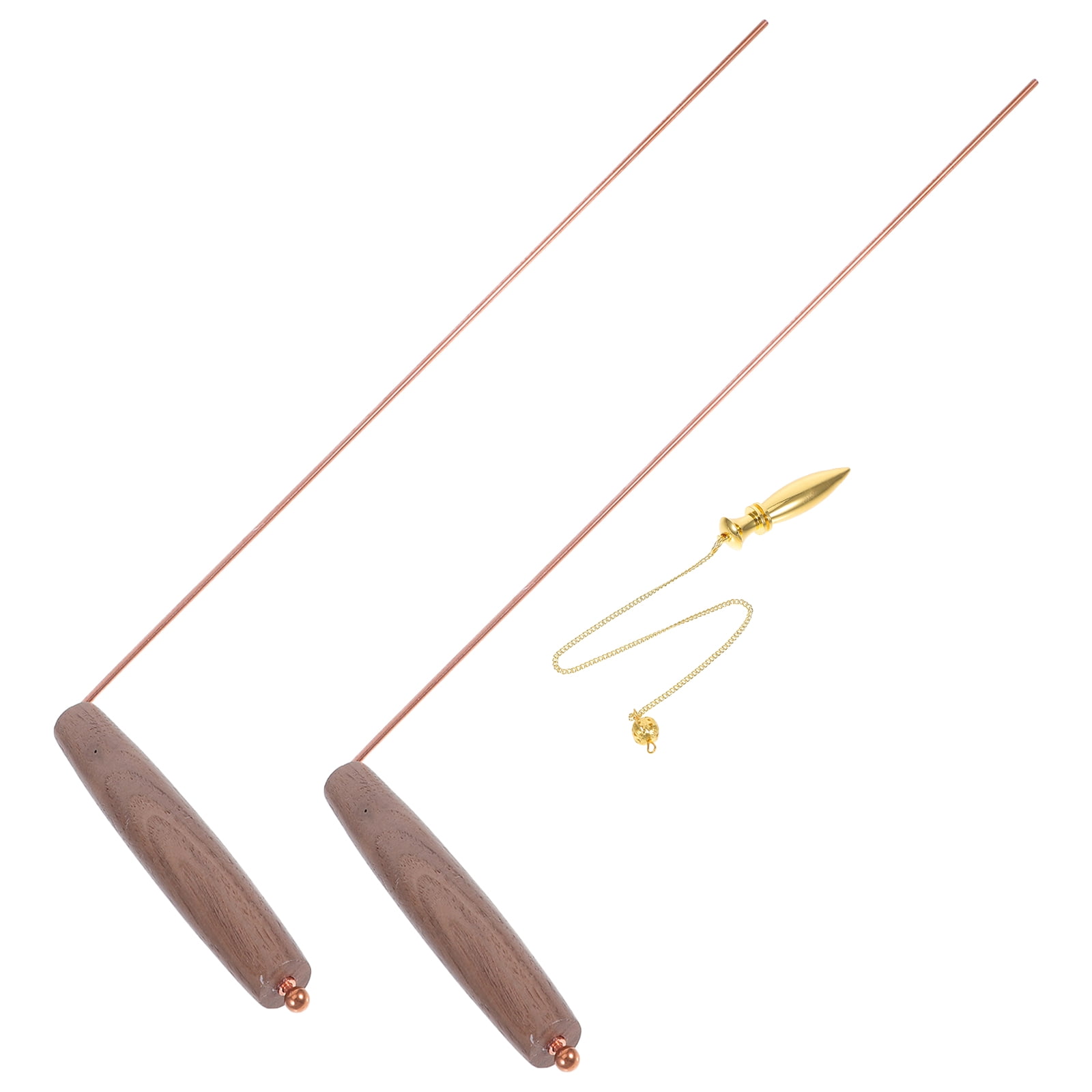 Hemoton 1 Set Handheld Copper Dowsing Rods For Spiritual Use And Treasure Hunting, Copper Divining Tools For Energy Seeking Portable Metal Detector Equipment