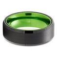 thumbnail image 2 of Green Tungsten Wedding Ring,8mm Wedding Ring,Black Tungsten Ring,Tungsten Carbide Ring,Men and Women,Black Ring, 2 of 3