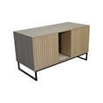 thumbnail image 2 of Cat House Wooden Modern Cat Furniture with Scratching Mat - 47.64" x 21.46" x 25.98", 76.4lbs - Indoor Cat Shelter, 2 of 9