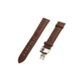 thumbnail image 1 of facefd Leather Watch Band Butterfly Deployment Clasp Buckle Coffee 18mm, 1 of 8