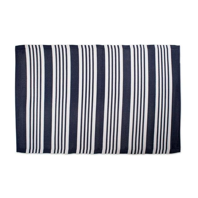 Design Imports CAMZ10568 4 x 6 ft. Nautical Blue & Multi-Color Stripe Outdoor Rug