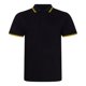 thumbnail image 1 of AWDis - Polo elástico para hombre (Negro/Amarillo), 1 of 2