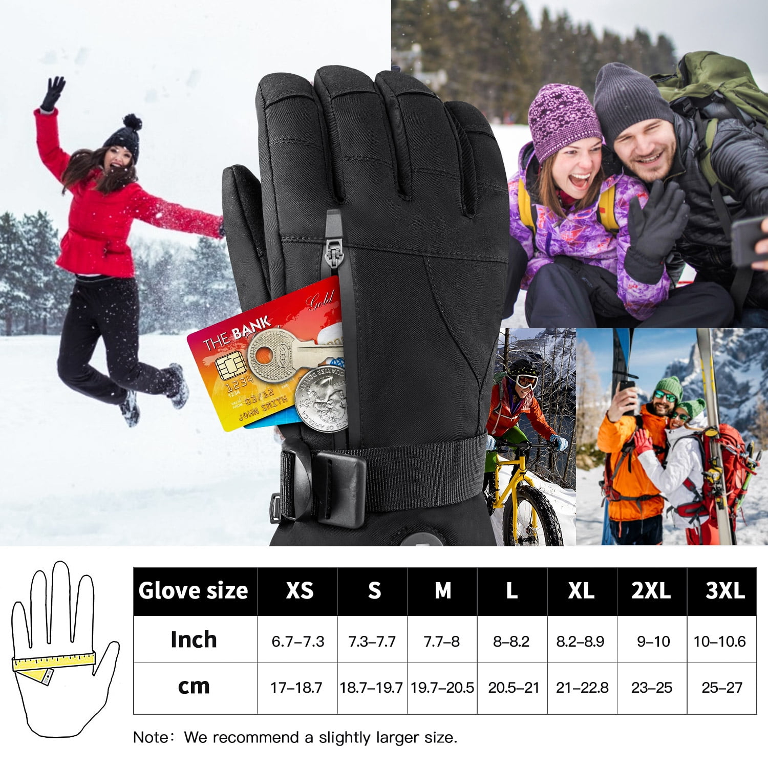 SUN WILL Upgraded Heated Gloves for Men & Women - Rechargeable, Touchscreen, Waterproof - Winter Warmth for Skiing, Cycling, Outdoor Activities