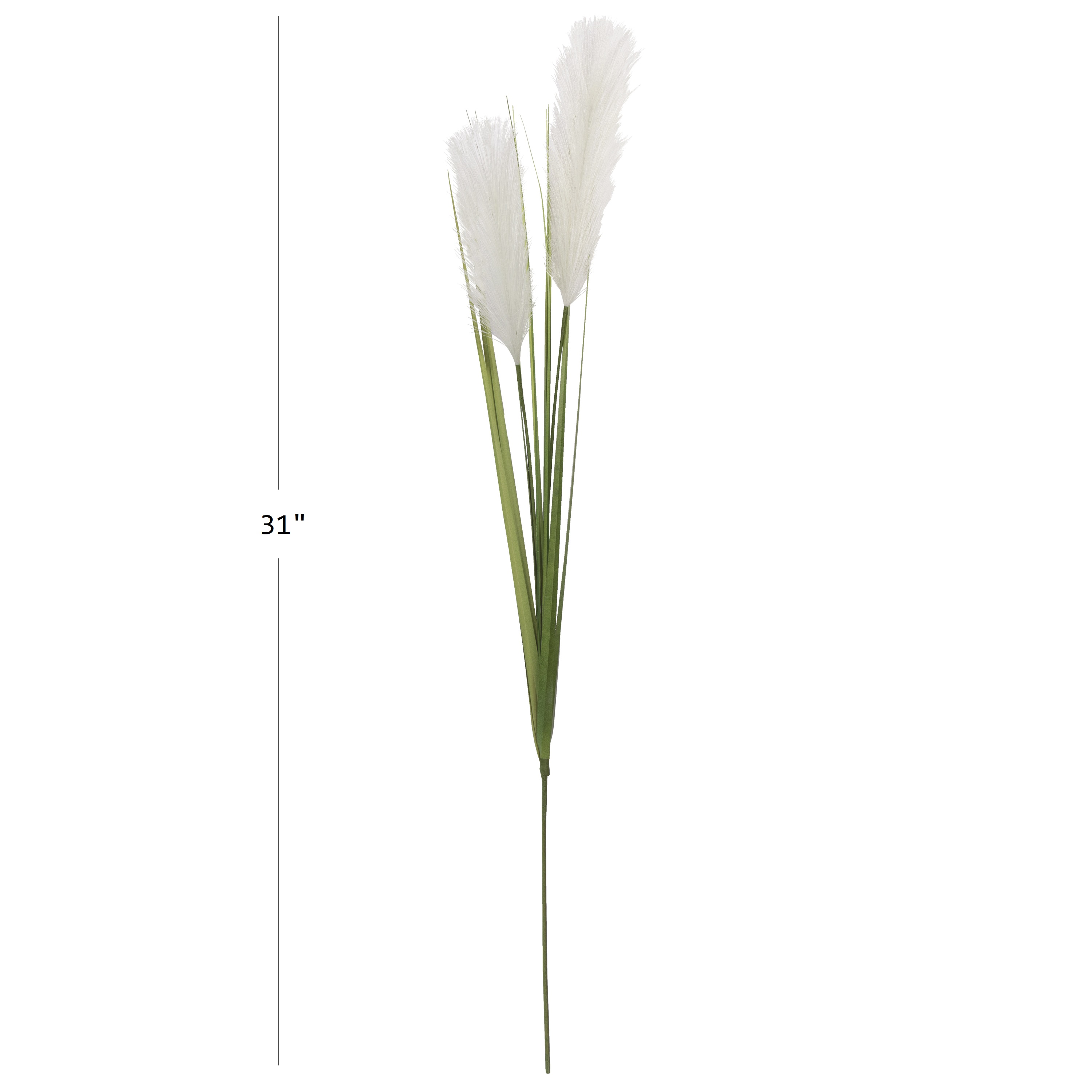 (4 pack) 31-inch Artificial Feather Reed Grass Pampas Grass Long Stem, Cream, for Indoor Use, by Mainstays