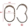 thumbnail image 2 of Ganchos anchos para anillos de cortina de ducha, acero inoxidable, juego de 12, 2 of 6