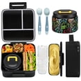 thumbnail image 1 of JXXM Fiambrera Bento para niños con termo de sopa de 8 oz, contenedores de almuerzo a prueba de fugas con 5 compartimentos, tarro térmico para comida y bolsa de almuerzo, contenedores de comida para l, 1 of 5
