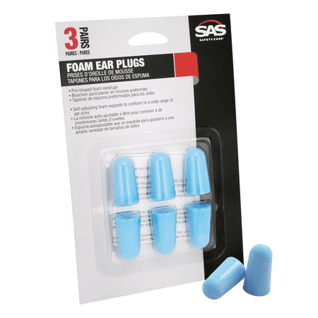 SAS Safety SAS6104 Foam Ear Plugs - 3 Pair