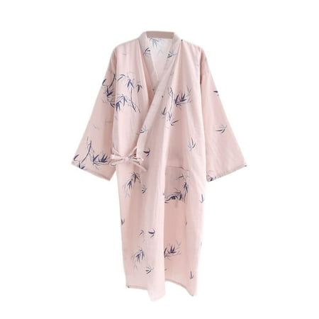 

HAORUN Women Kimono Pajamas Chinese Printed Nightgown Men Bathrobe Sleepwear Summer