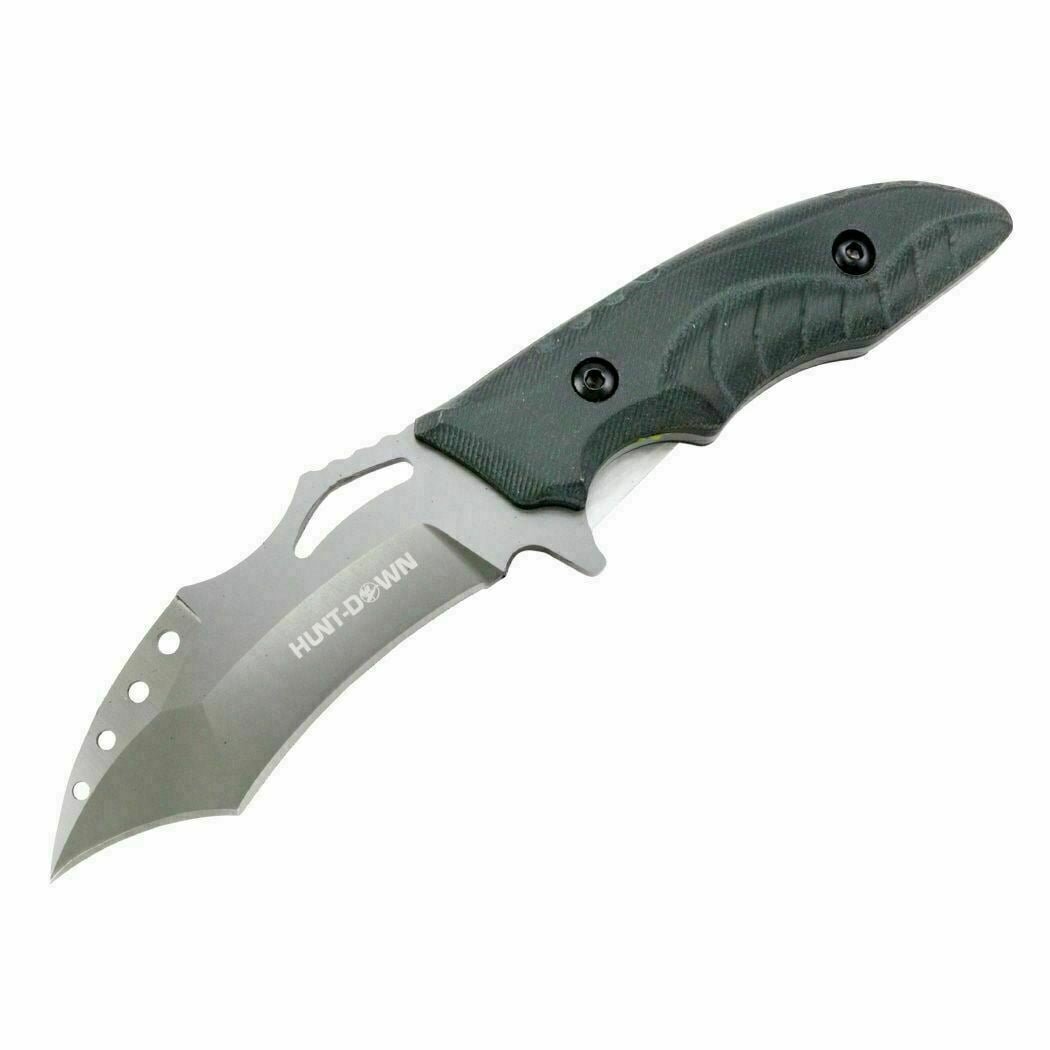 10" FULL TANG FIXED BLADE BOWIE KNIFE BONE Handle Full Edge Belt Clip