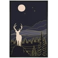 thumbnail image 3 of PixonSign Framed Wall Art Print Set Deer in The Golden Blue Night Forest Animals Wilderness Illustrations Modern Art Farmhouse/Country Colorful Dark for Living Room, Bedroom, Office - 24"x36" Black, 3 of 5