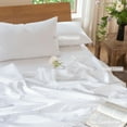 thumbnail image 5 of MooMee 100% Washed Cotton Duvet Cover Set Twin Size Linen Like Textured Breathable Lightweight Soft 2-Piece (Bright White, 68"x90"), 5 of 7