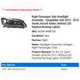 thumbnail image 2 of Right Passenger Side Headlight Assembly - Compatible with 2013 - 2015 Honda Accord Sedan (without LED Daytime Running Lights) 2014, 2 of 2