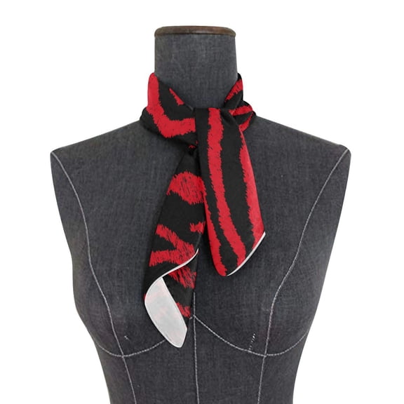 Square Scarf 24x24 Inch Bold Crimson Chevron Pattern Silky Satin Sun Protection Neck Scarf for Women Multi-Purpose Head Wrap Bandana for Hair Bag Decoration