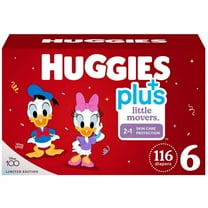 Huggies Little Movers Plus Diapers, Size 6 (116-Count) Size 6 (116 Count)