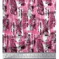 thumbnail image 1 of Soimoi Pink Rayon Fabric Brush Stroke & Leopard Animal Skin Printed Craft Fabric by the Yard 42 Inch Wide, 1 of 3