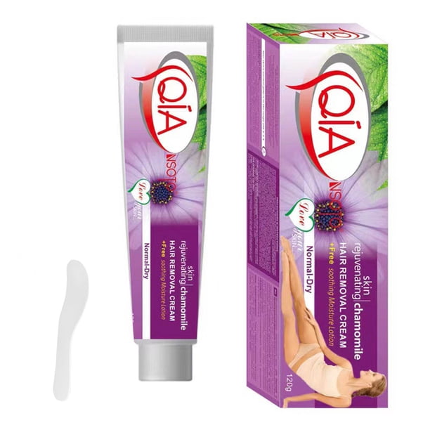 Crema depilatoria Qia, crema depilatoria Qia para hombres y mujeres, crema depilatoria blanqueadora 120 g, depilación suave para axilas, piernas y manos.