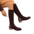 thumbnail image 3 of YOUYEDIAN Boots for Women Hign Top Fashion Block Heel Back Zipper Casual Warm Booties Comfy Fall Winter Outdoor Round Toe Walking Shoes, 3 of 5