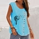 thumbnail image 2 of Mujer Verano Casual Sin mangas Botón Chaleco Cuello redondo Blusa suelta Active Top Mujer Fridja  gh2230, 2 of 4