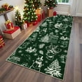 thumbnail image 3 of FairOnly 2'x6'Christmas Festive Runner Rug for Living Room-Winter Fairy Tale Ultra-Thin Machine Washable Non Slip Floor Rug for Kitchen Bedroom,Green White, 3 of 7