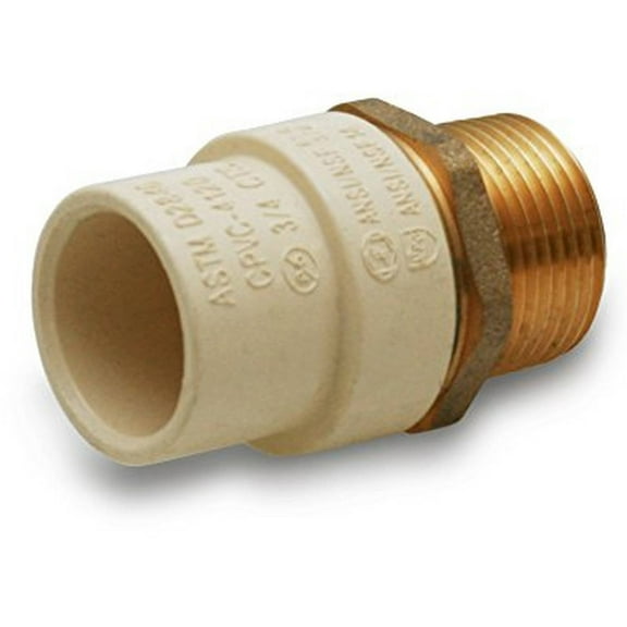 Supply Giant BRCPM034-NL 3/4" Lead Free Adapter Fitting with a Brass Male and a CPVC Connect